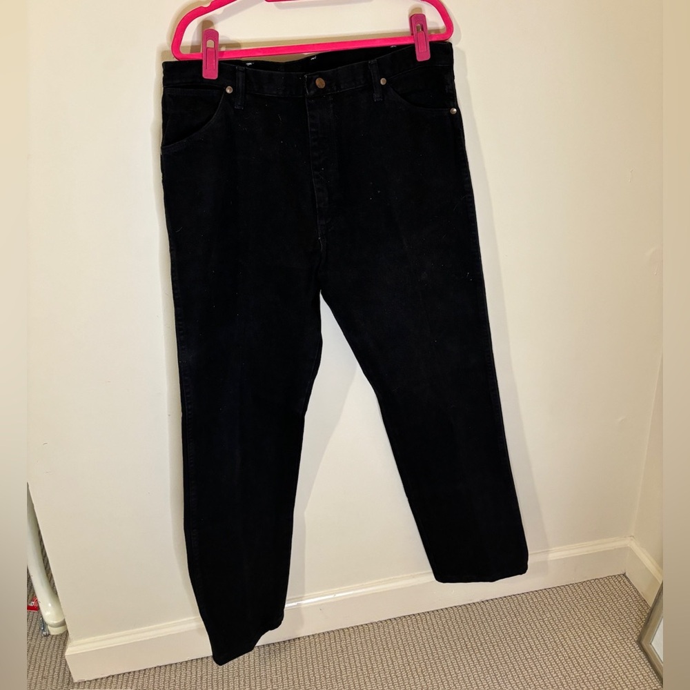 Black Wrangler Straight Leg Jeans